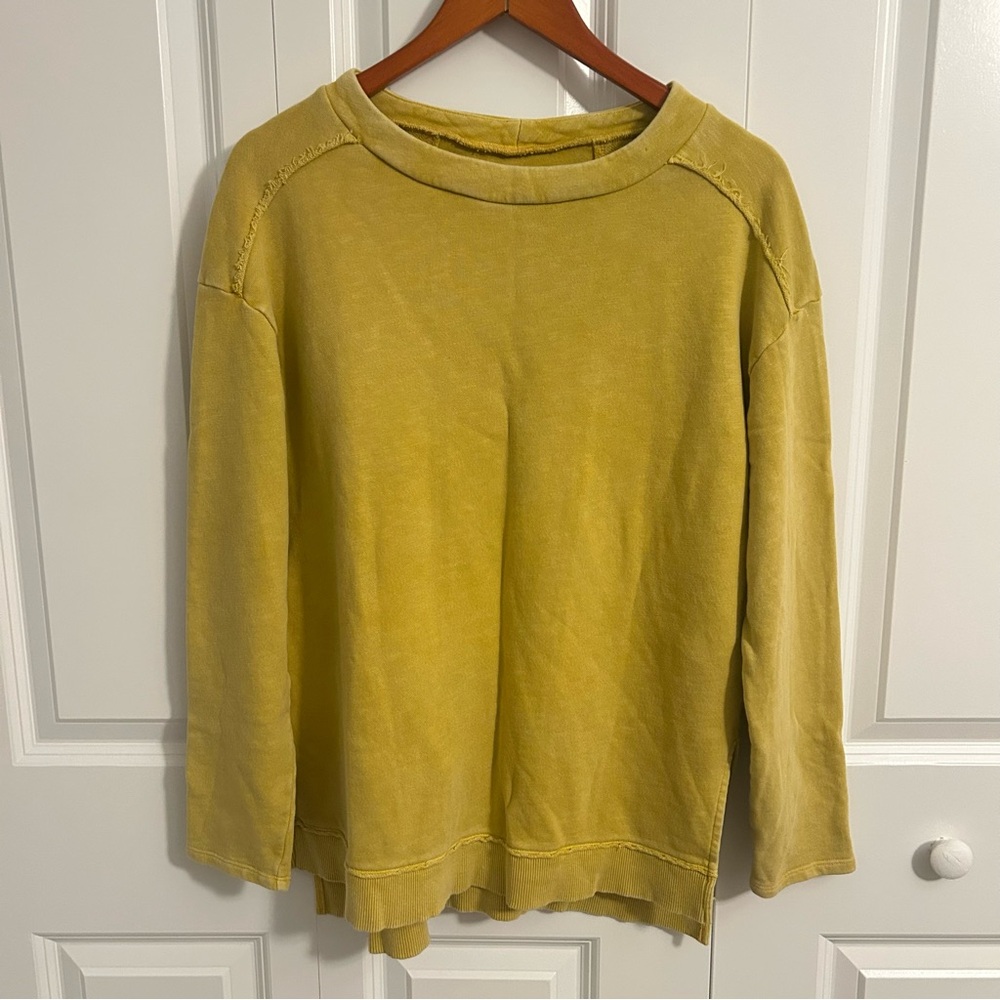 Pilcro by Anthropologie Mustard Yellow Pullover Sweatshirt – Size‎ M 🌼